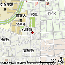 愛知県一宮市大和町毛受八幡前周辺の地図