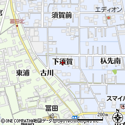 愛知県一宮市西五城下須賀周辺の地図