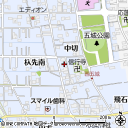 愛知県一宮市西五城中切677周辺の地図
