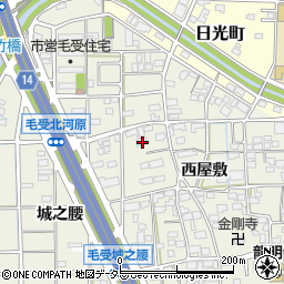 愛知県一宮市大和町毛受西屋敷105周辺の地図