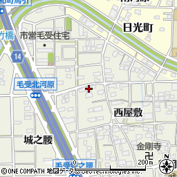 愛知県一宮市大和町毛受西屋敷108周辺の地図