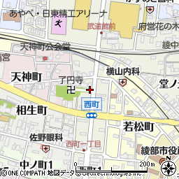 京都府綾部市西町周辺の地図