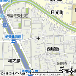 愛知県一宮市大和町毛受西屋敷107周辺の地図