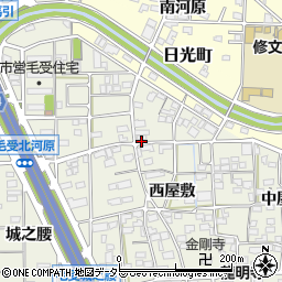 愛知県一宮市大和町毛受周辺の地図