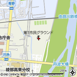 京都府綾部市川糸町（北下市場）周辺の地図