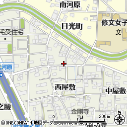 愛知県一宮市大和町毛受西屋敷14周辺の地図