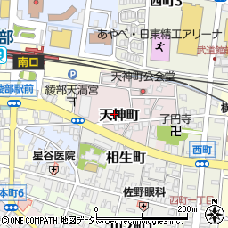 京都府綾部市天神町東馬場下周辺の地図