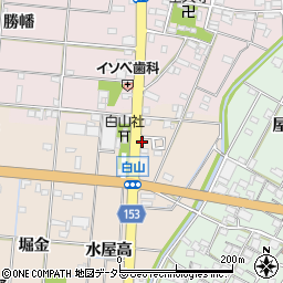 愛知県一宮市浅野白山周辺の地図