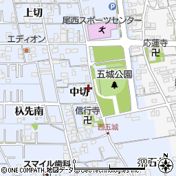 愛知県一宮市西五城中切21周辺の地図