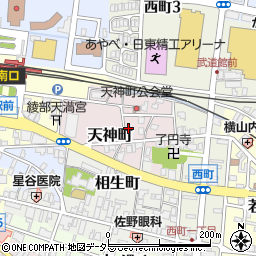 京都府綾部市天神町周辺の地図