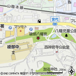 綾部八幡宮周辺の地図