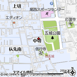 愛知県一宮市西五城中切16周辺の地図