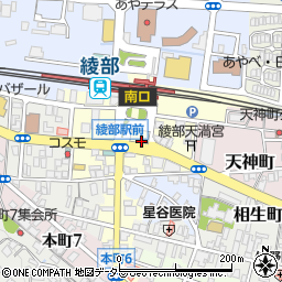 京都府綾部市駅前通周辺の地図