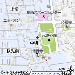 愛知県一宮市西五城中切20周辺の地図