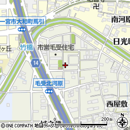 愛知県一宮市大和町毛受北河原周辺の地図