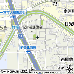愛知県一宮市大和町毛受（北河原）周辺の地図