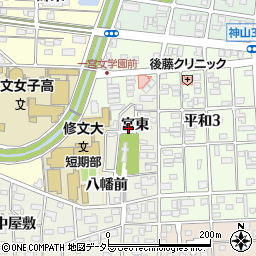 愛知県一宮市大和町毛受（宮東）周辺の地図
