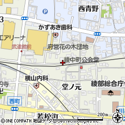 京都府綾部市綾中町周辺の地図