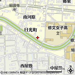 愛知県一宮市日光町周辺の地図