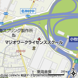 愛知県小牧市村中382周辺の地図