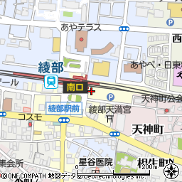 京都府綾部市駅前通西馬場下周辺の地図