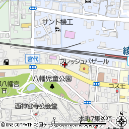 コスモ綾部中央ＳＳ周辺の地図