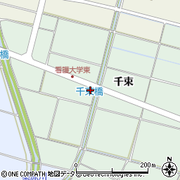 岐阜県羽島市上中町千束周辺の地図