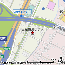 日産東海テクノ本社工場周辺の地図