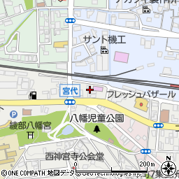 京都府綾部市宮代町周辺の地図