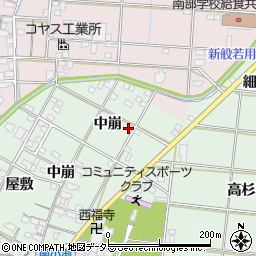 愛知県一宮市南小渕中崩周辺の地図