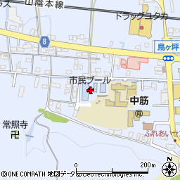 綾部市市民プール周辺の地図