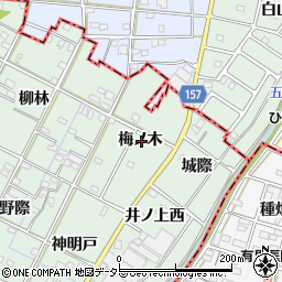 愛知県一宮市千秋町加納馬場梅ノ木周辺の地図