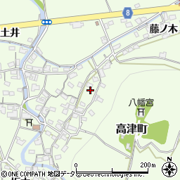 京都府綾部市高津町上地周辺の地図