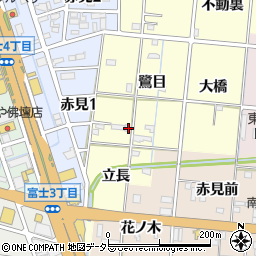 愛知県一宮市大赤見鷺目周辺の地図
