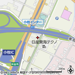 愛知県小牧市村中821-1周辺の地図