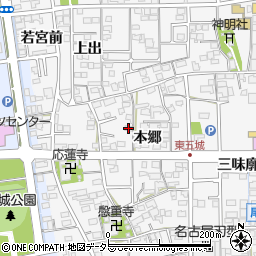 愛知県一宮市東五城本郷533周辺の地図
