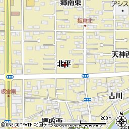 愛知県一宮市三条北平周辺の地図