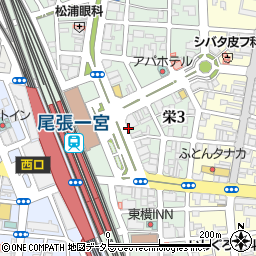 愛知県一宮市栄3丁目周辺の地図