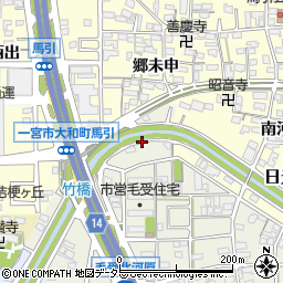 愛知県一宮市竹橋町周辺の地図