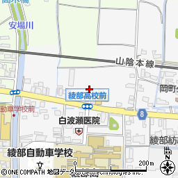 京都府綾部市岡町西角周辺の地図