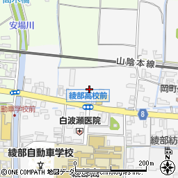 京都府綾部市岡町（西角）周辺の地図
