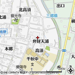 愛知県一宮市千秋町佐野（弁財天浦）周辺の地図