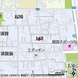 愛知県一宮市西五城上切周辺の地図