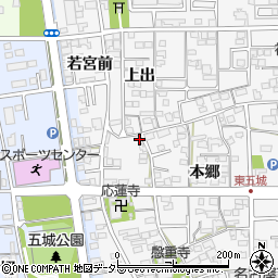 愛知県一宮市東五城上川田224周辺の地図