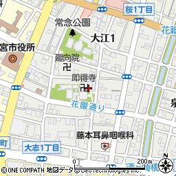 愛知県一宮市大江周辺の地図