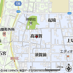 愛知県一宮市西五城高須賀周辺の地図