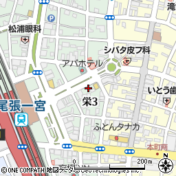 愛知県一宮市栄3丁目4周辺の地図