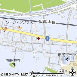京都府綾部市大島町中地周辺の地図