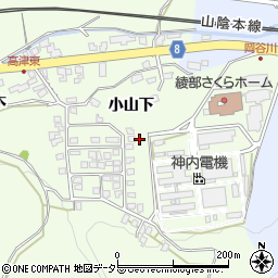 京都府綾部市高津町小山下周辺の地図