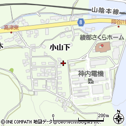 京都府綾部市高津町（小山下）周辺の地図